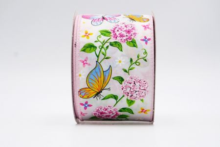 Весняний квітковий колекційний стрічка з бджолами_KF7499GC-5-5_рожевий